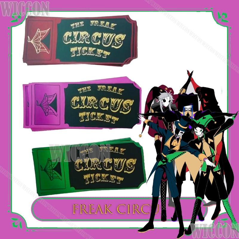 Anime Merchandise Women - Freak Circus Ticket Card Red Green