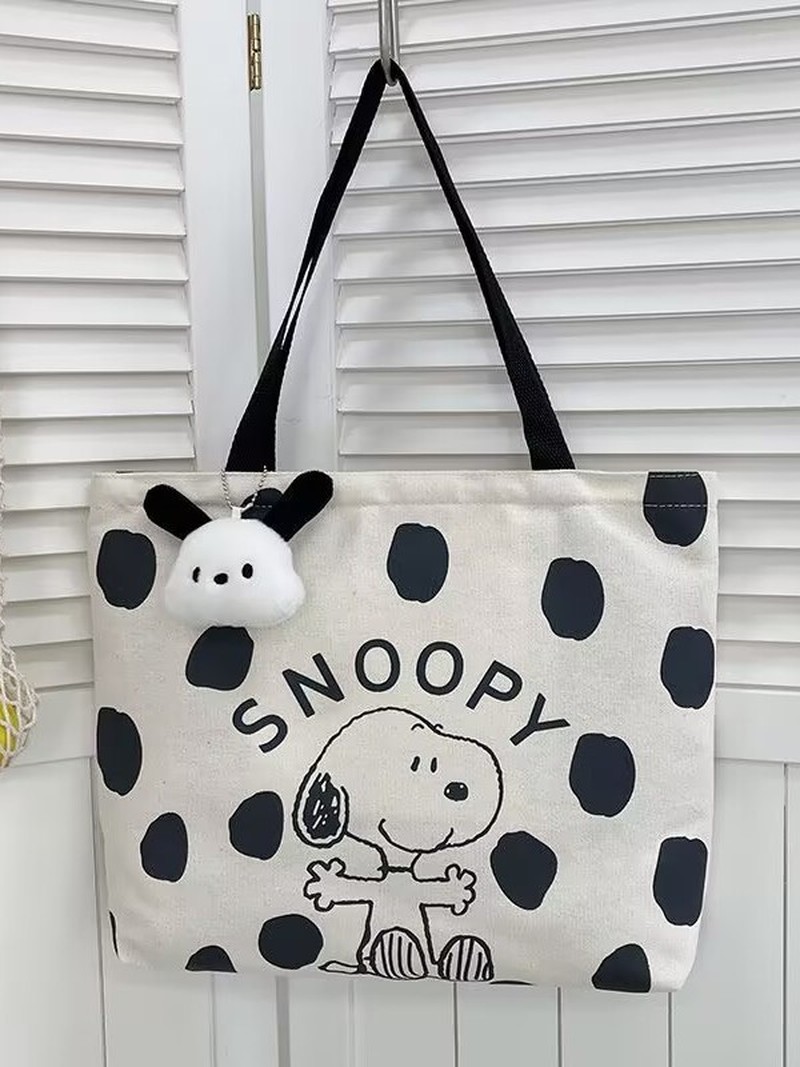 Cartoon Snoopy Canvas Shoulder - Anime Tote Bag ulasan dan harga